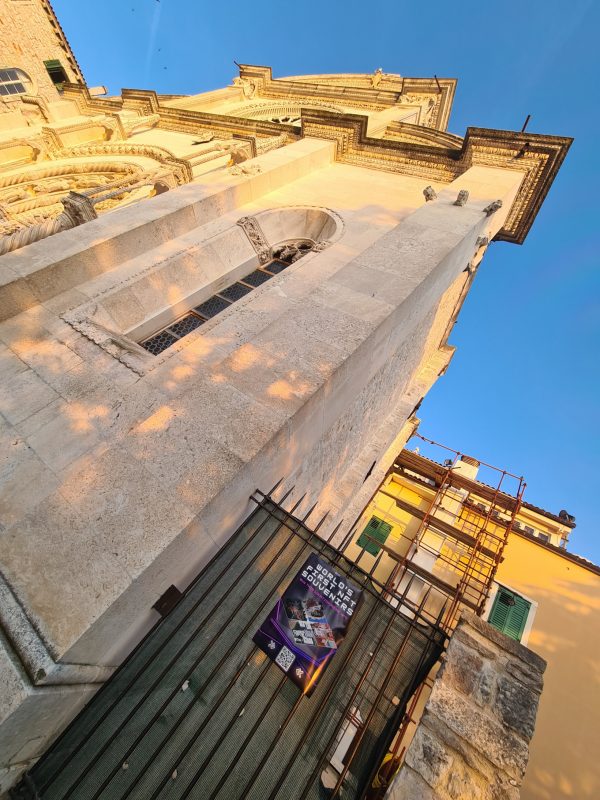 Posters advertising NFT souvenirs were hung in the coastal city of Šibenik