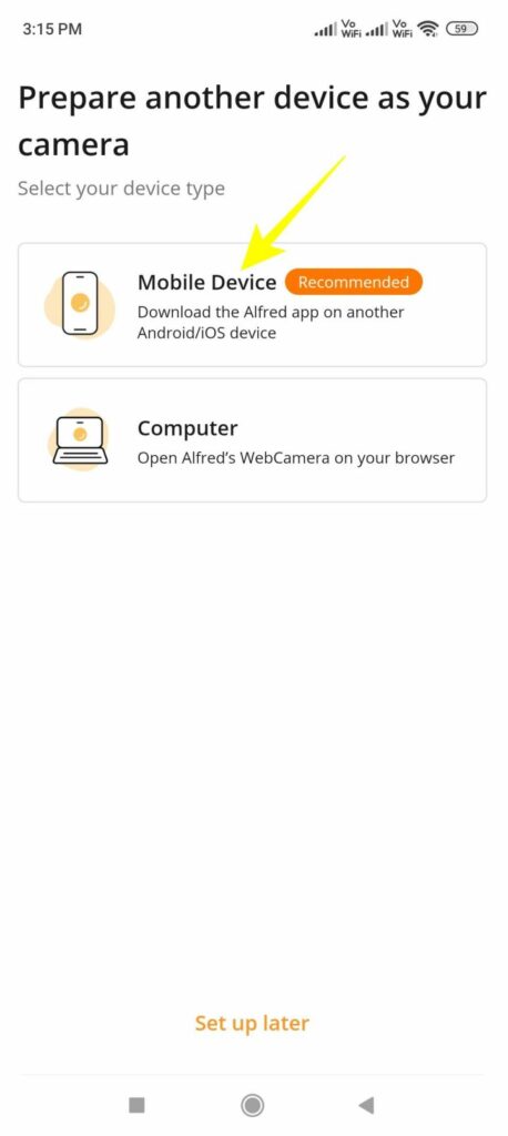 Setting up the viewer device for Alfred Camera