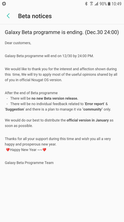 Galaxy Beta program