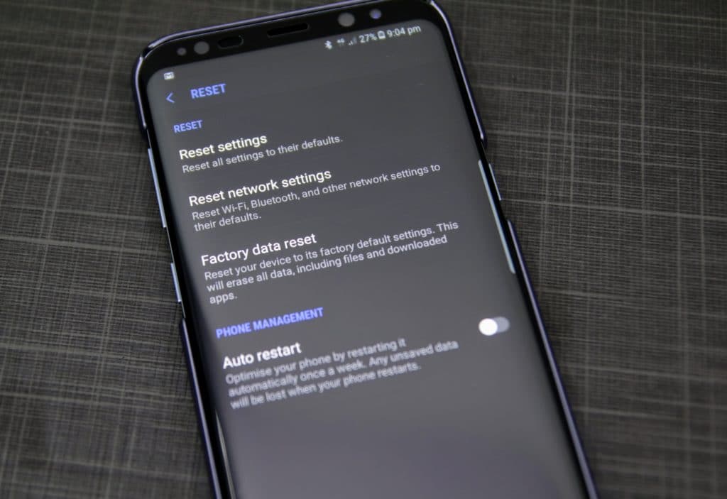 Samsung Galaxy S8 Reset