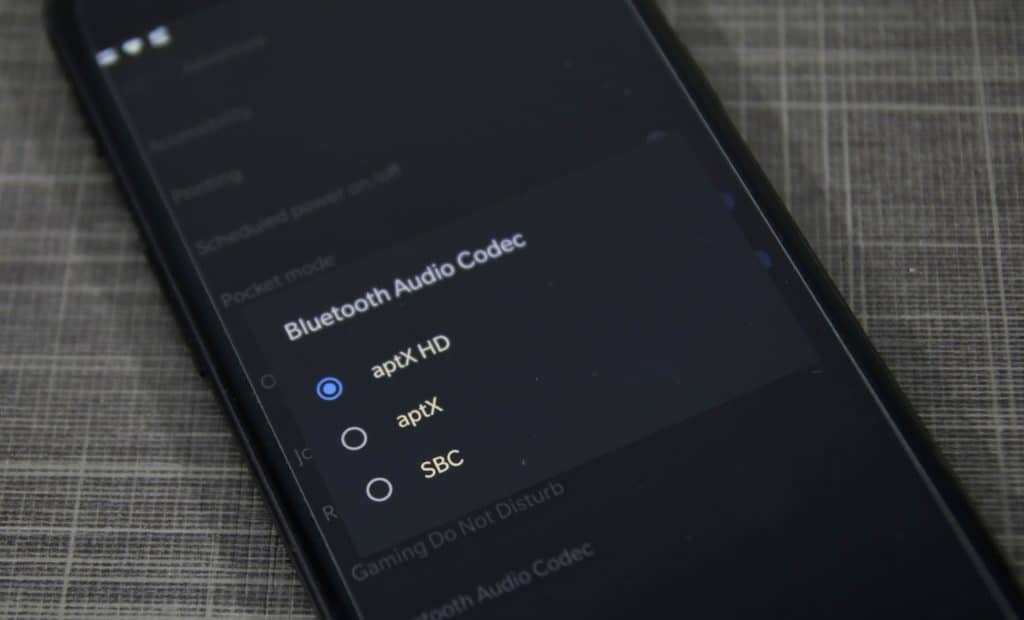 OnePlus 5 Bluetooth Codec