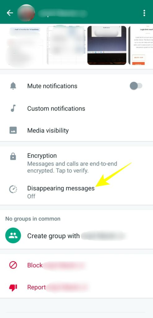 Steps to enable disappearing messages in WhatsApp