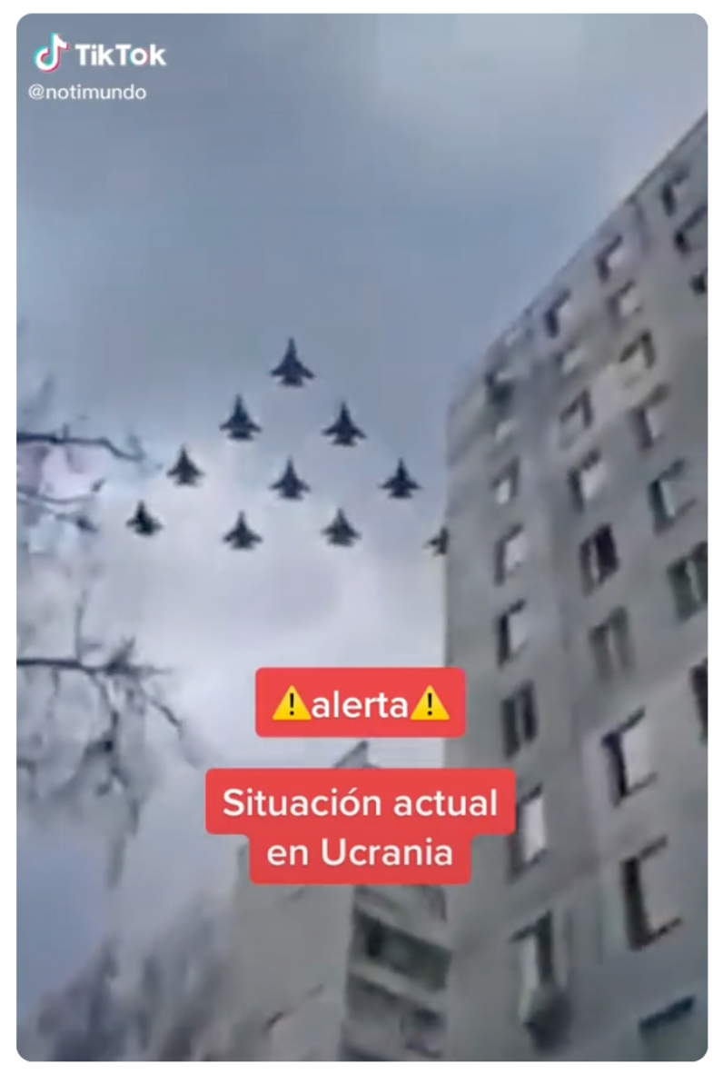 Old footage, rebadged on TikTok as the latest from Ukraine. TikTok