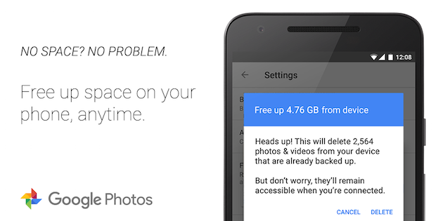 Google Photos free up space