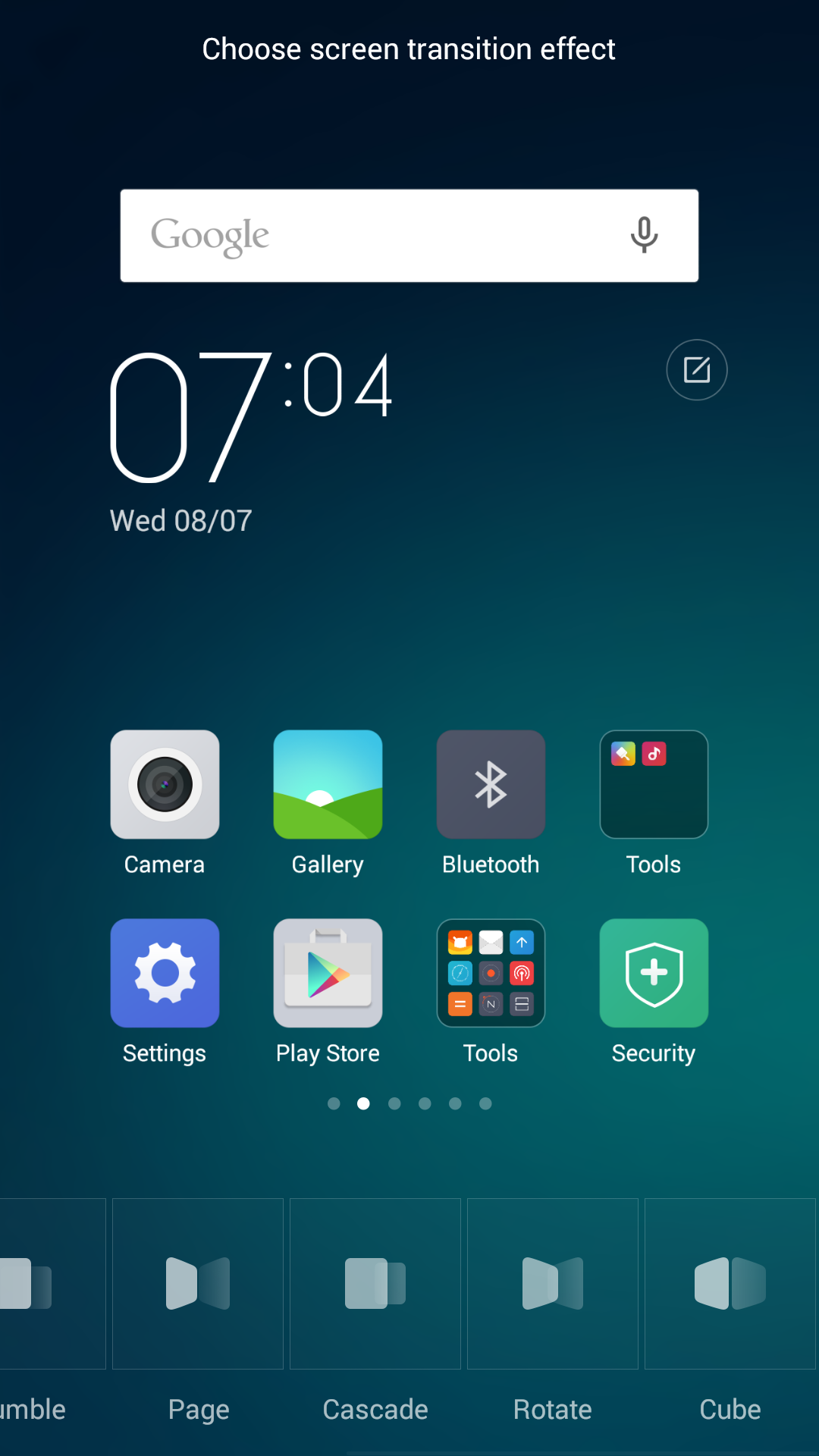 MIUI screen transistion