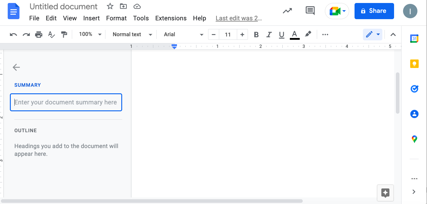 Google Docs summary