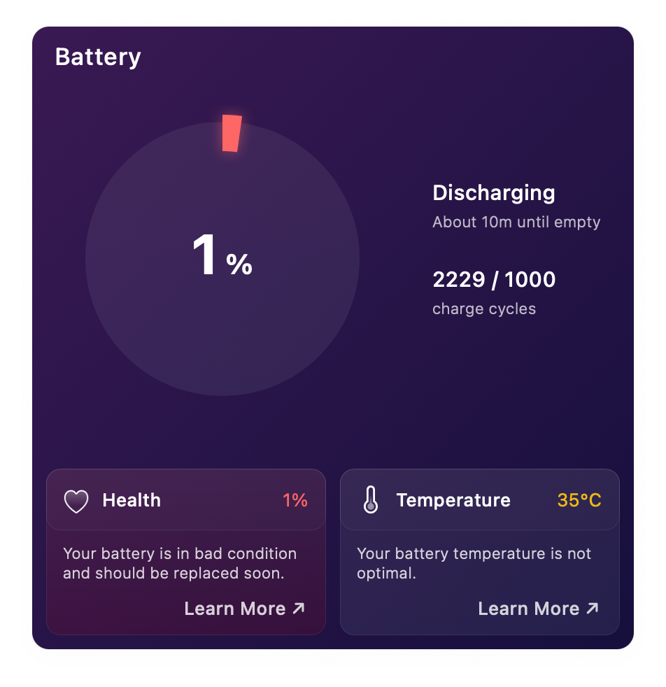 destroyed macbook battery